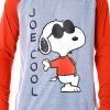 Peanuts Men's Joe Cool Snoopy Pajamas Long Sleeve Raglan Shirt and Pant 2 Piece Pjs Adult Pajama Set