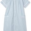 91nJtgXS0L.jpg Women Calf-Length Snap Front Knit Duster House Coat Robe ??Loose-Fitting Plush Bathrobe - Short Sleeve Bath Robe